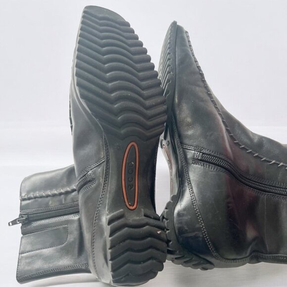 Ecco Black Ankle Boots with Square Toe and Side Zipper Sz 38 - Picture 8 of 10